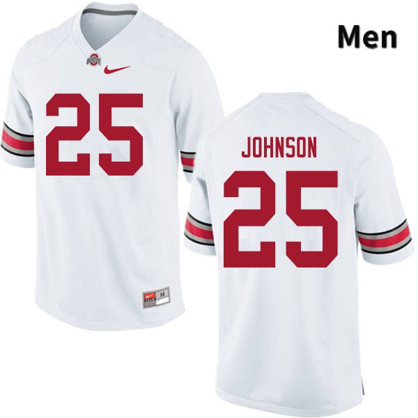 Men's Ohio State Buckeyes #25 Xavier Johnson White Authentic College Stitched Football Jersey 23VC040FL